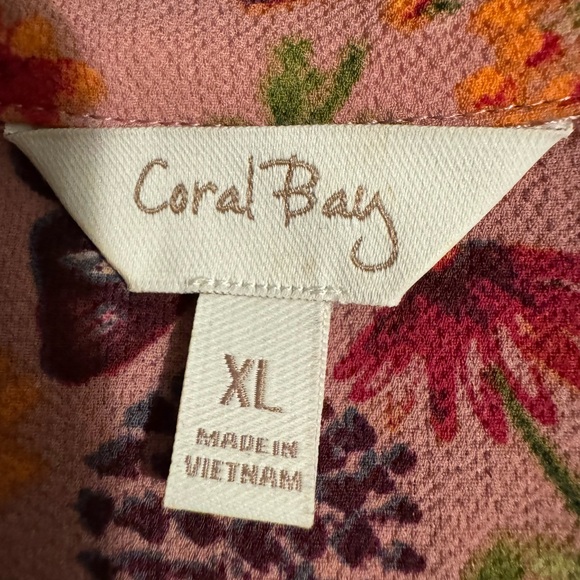 Coral Bay button down long fancy sleeves BUTTERFLY design size XL - Picture 7 of 9